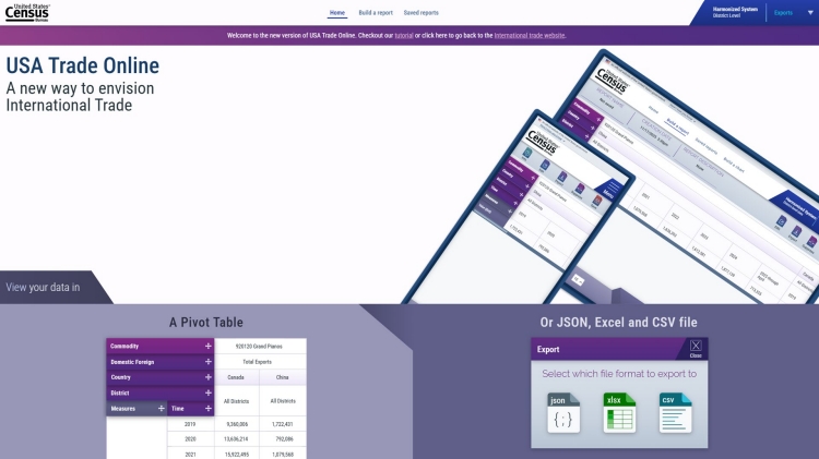 USA Trade Online Home Page