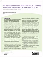 Social and Economic Characteristics of Currently Unmarried Women With a Recent Birth: 2011