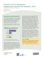 Statistics of U.S. Businesses Employment and Payroll Summary: 2012