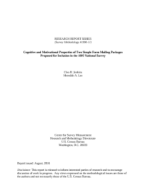 Cognitive and Motivational Properties of Two Simple Form Mailing Packages Proposed for Inclusion in the 1997 National Survey