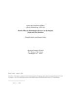 Results of Recent Methodological Research on the Hispanic Origin and Race Questions