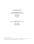 Overview of Results of New Race and Hispanic Origin Questions in Census 2000