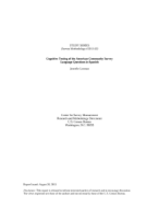 Microsoft Word - Cognitive Testing of the American Community Survey Language Questions in Spanish-FINAL.2015