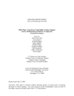 White Paper: Experiences Using Online Testing to Support Survey-Methods Research and Pre-Testing in the Federal Government
