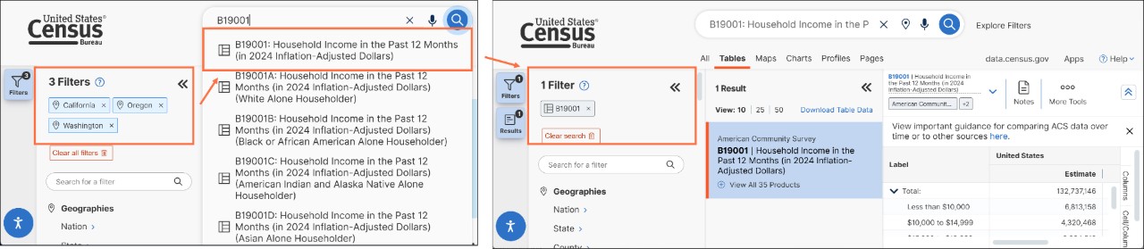How Can I Keep My Geographies when Searching for a New Table? Image
