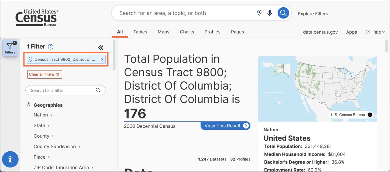 How do I search by address using data.census.gov? Image
