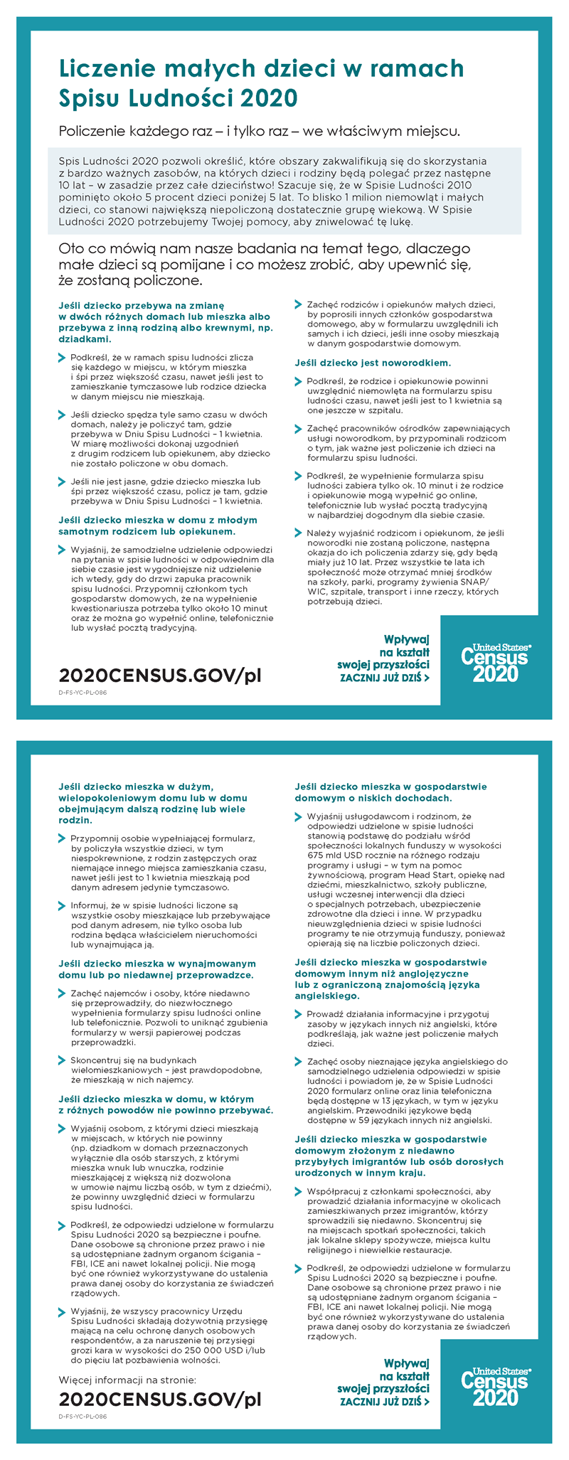 Liczenie małych dzieci w ramach Spisu Ludności 2020