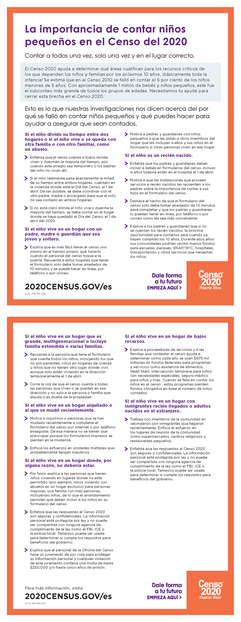 La importancia de contar niños pequeños en el Censo del 2020