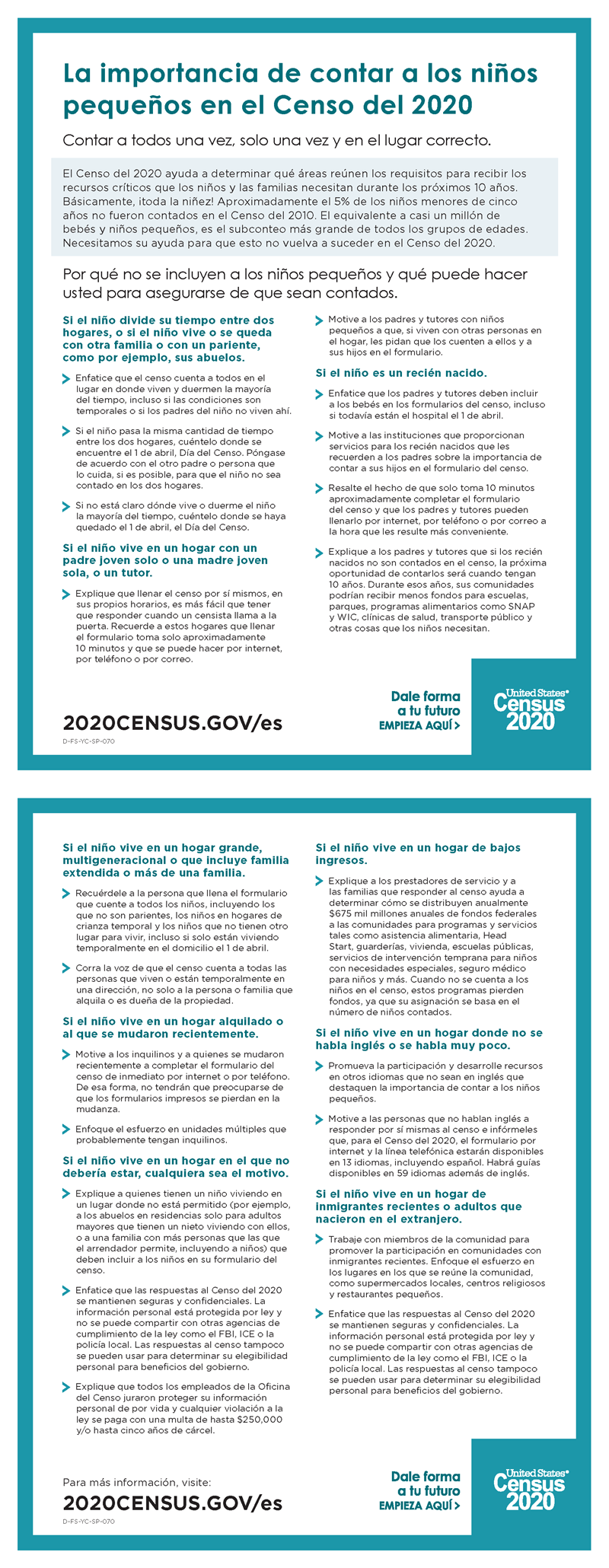 La importancia de contar a los niños pequeños en el Censo del 2020
