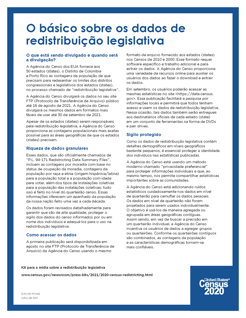 O básico sobre os dados de redistribuição legislativa 101