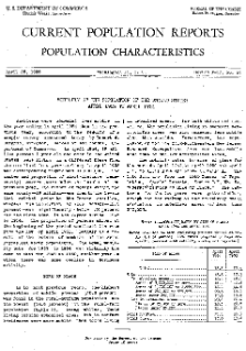 Mobility of the Population of the United States:  April 953 to April 1954 - Report