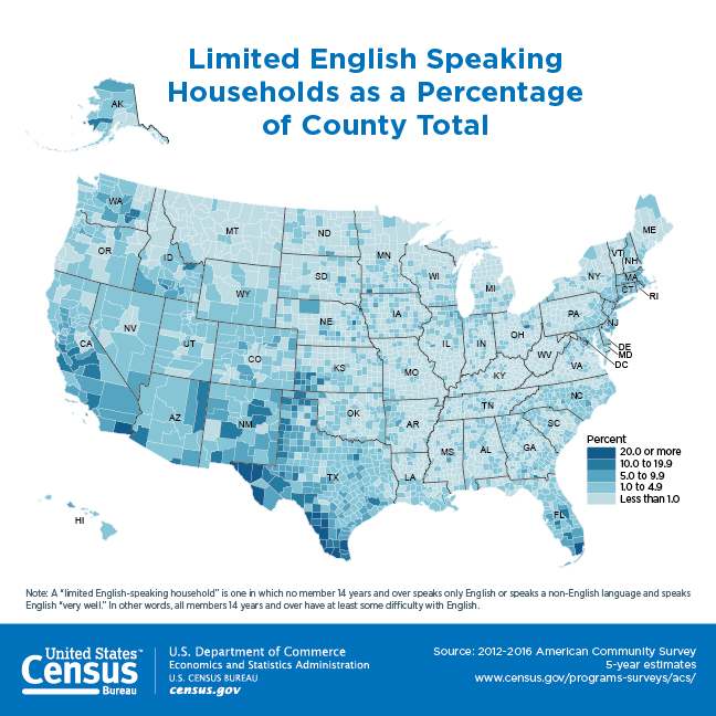 Limited English Speaking Households as a Percentage of County Total