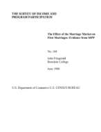 The Effect of the Marriage Market on First Marriages: Evidence from SIPP