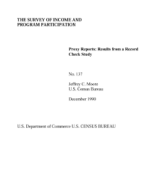 Proxy Reports: Results from a Record Check Study