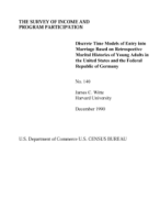 Discrete Time Models of Entry into Marriage Based on Retrospective Marital Histories of Young Adults in the United States and the Federal Republic of Germany
