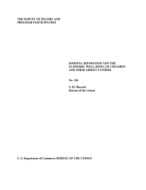 Marital Separation and the Economic Well-Being of Children and Their Absent Fathers