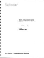 Effects of Measurement Error on Occupational Event History Analysis