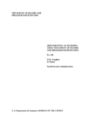 Implementing an SSI Model Using the Survey of Income and Program Participation