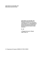 The Survey of Income and Program Participation as a Source of Data on Children and Families: A Comparison of Estimates Derived from SIPP With Estimates From Other Sources