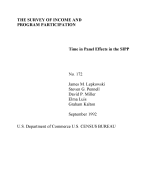 Time in Panel Effects in the SIPP