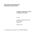 Weighting Adjustments for Panel Nonresponse in the SIPP