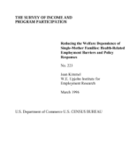 Reducing the Welfare Dependence of Single-Mother Families: Health-Related Employment Barriers and Policy Responses