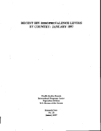 Recent HIV Seroprevalence Levels by Country: January 1997