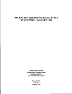 Recent HIV Seroprevalence Levels by Country: January 1998