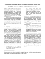 Comparing Social Characteristics Between Census 2000 and the American Community Survey