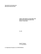 Using the Survey of Income and Program Participation for Policy Analysis