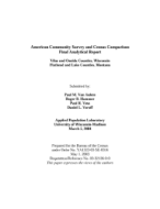 American Community Survey and Census Comparison Final Analytical Report Vilas and Oneida Counties, Wisconsin; Flathead and Lake Counties, Montana