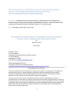 The Supplemental Poverty Measure: Examining the Incidence and Depth of Poverty in the U.S. Taking Account of Taxes and Transfers