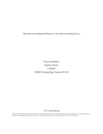 Measured versus Reported Distances in the American Housing Survey 