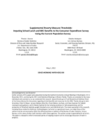 Supplemental Poverty Measure Thresholds:  Imputing School Lunch and WIC Benefits to the Consumer Expenditure Survey Using the Current Population Survey