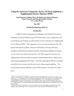 Using the American Community Survey (ACS) to Implement a Supplemental Poverty Measure (SPM)