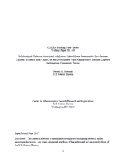 Is Subsidized Childcare Associated with Lower Risk of Grade Retention for Low-Income Children? Evidence from Child Care and Development Fund Administrative Records Linked to the American Community Sur