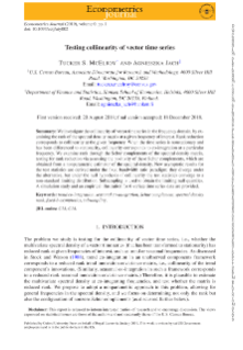 Testing Collinearity of Vector Time Series