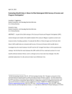 Evaluating Wealth Data in Wave 4 of the Redesigned 2014 Survey of Income and Program Participation