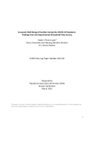 Economic Well-Being of Families During the COVID-19 Pandemic: Findings from the Experimental Household Pulse Survey