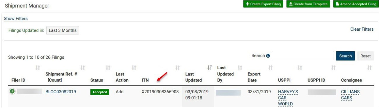Finding your ITN in AESDirect