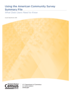 Using the American Community Survey Summary File: What Data Users Need to Know