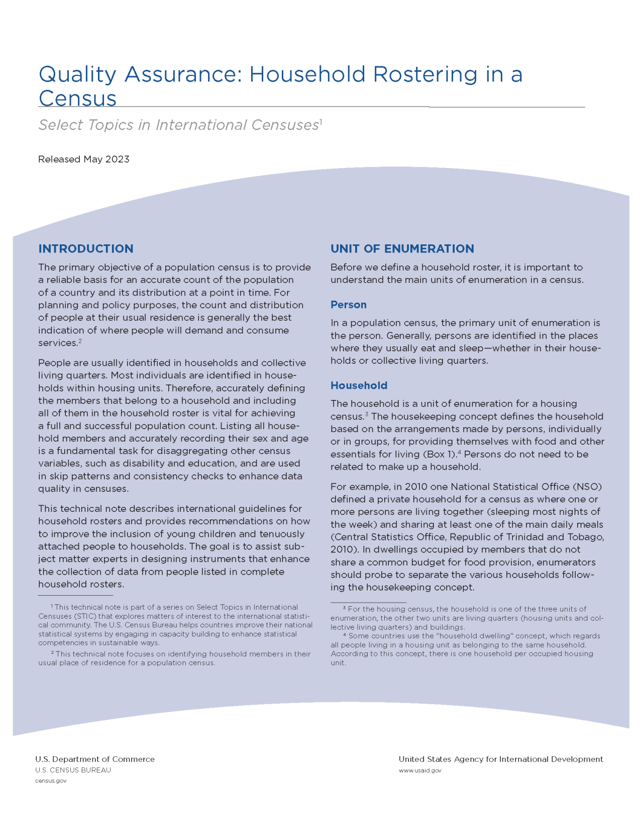 Quality Assurance: Household Rostering in a Census